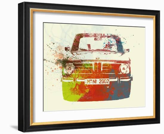 Bmw 2002 Front Watercolor 2-NaxArt-Framed Art Print