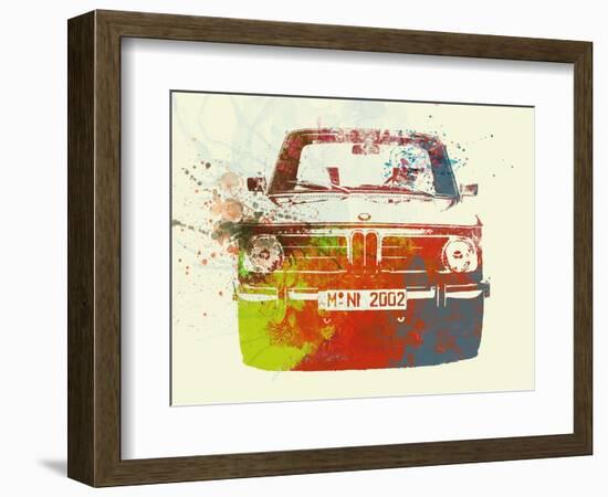 Bmw 2002 Front Watercolor 2-NaxArt-Framed Premium Giclee Print