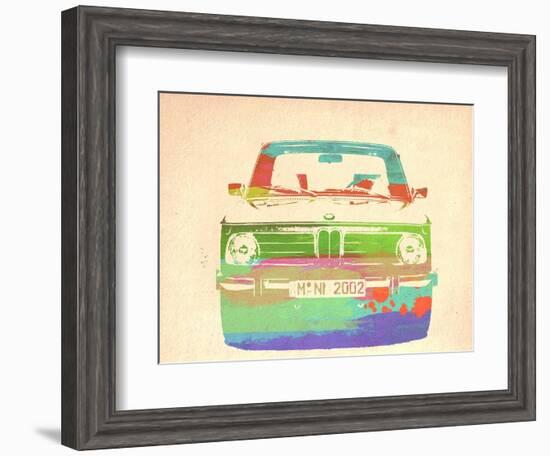 Bmw 2002 Front Watercolor 3-NaxArt-Framed Art Print