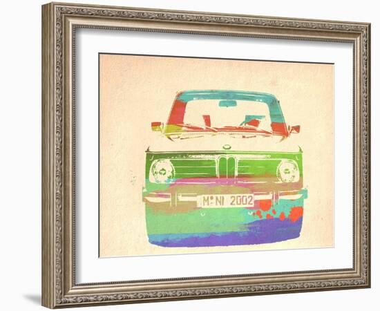 Bmw 2002 Front Watercolor 3-NaxArt-Framed Art Print