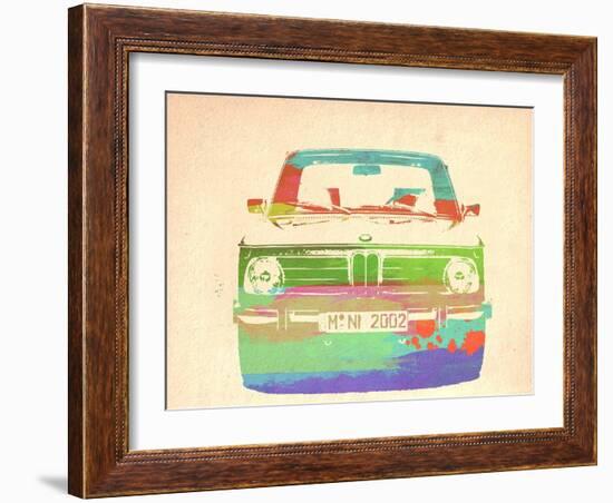 Bmw 2002 Front Watercolor 3-NaxArt-Framed Art Print