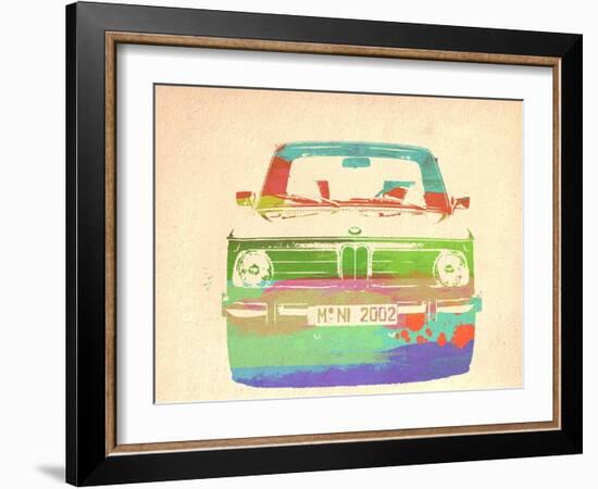 Bmw 2002 Front Watercolor 3-NaxArt-Framed Art Print