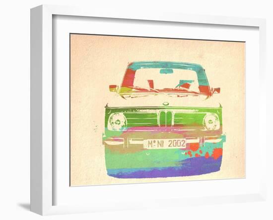 Bmw 2002 Front Watercolor 3-NaxArt-Framed Art Print