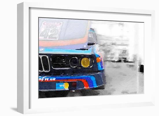 BMW Lamp and Grill Watercolor-NaxArt-Framed Art Print