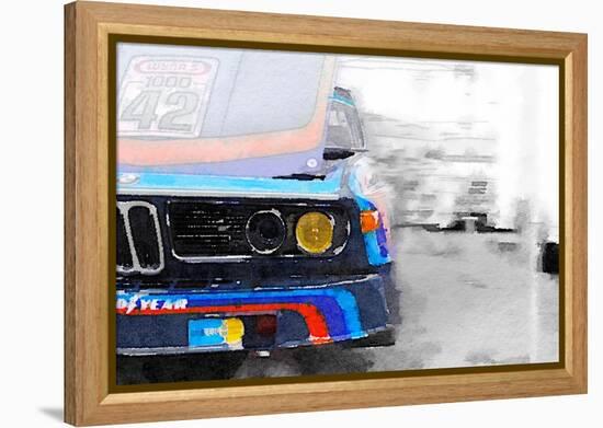 BMW Lamp and Grill Watercolor-NaxArt-Framed Stretched Canvas