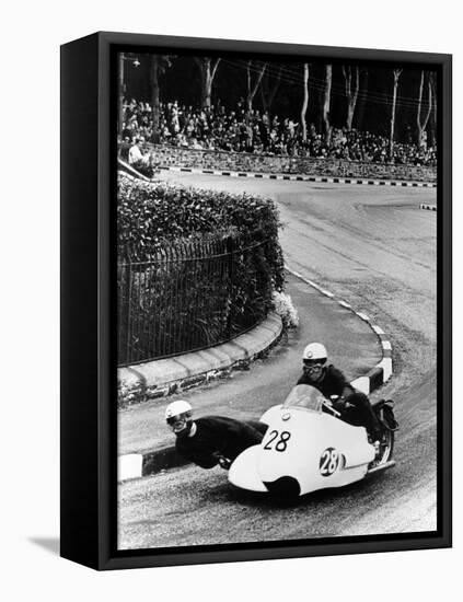 Bmw Motorbike and Sidecar Combination, 1957-null-Framed Premier Image Canvas