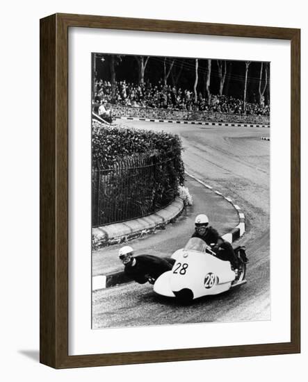 Bmw Motorbike and Sidecar Combination, 1957-null-Framed Photographic Print