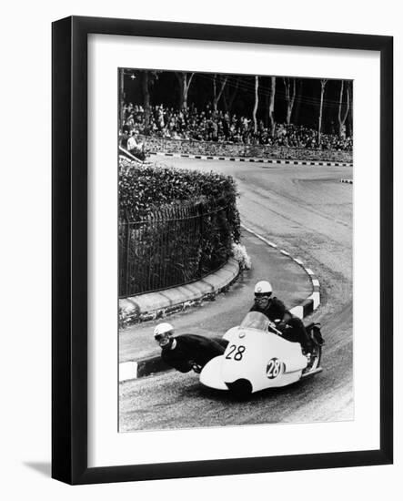 Bmw Motorbike and Sidecar Combination, 1957-null-Framed Photographic Print