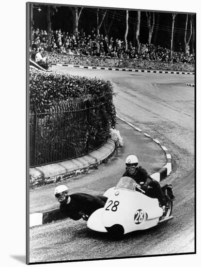 Bmw Motorbike and Sidecar Combination, 1957-null-Mounted Photographic Print