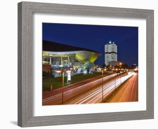 Bmw Welt and Headquarters Illuminated at Night, Munich, Bavaria, Germany, Europe-Gary Cook-Framed Photographic Print