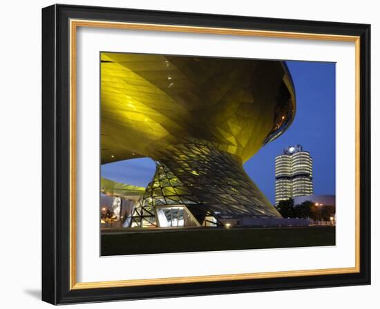 Bmw Welt and Headquarters Illuminated at Night, Munich, Bavaria, Germany, Europe-Gary Cook-Framed Photographic Print