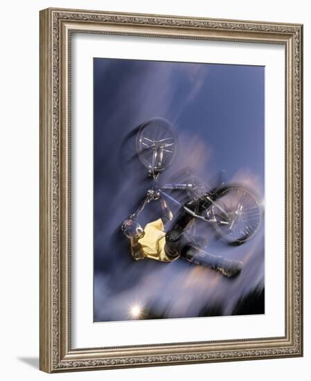 Bmx Cyclist Flying Off the Vert-null-Framed Photographic Print