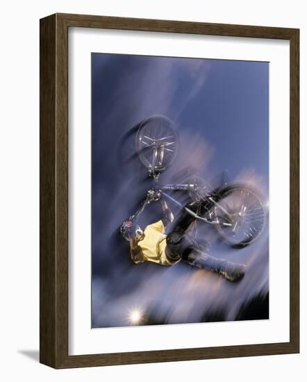 Bmx Cyclist Flying Off the Vert-null-Framed Photographic Print