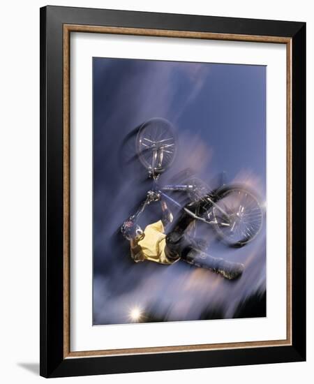 Bmx Cyclist Flying Off the Vert-null-Framed Photographic Print