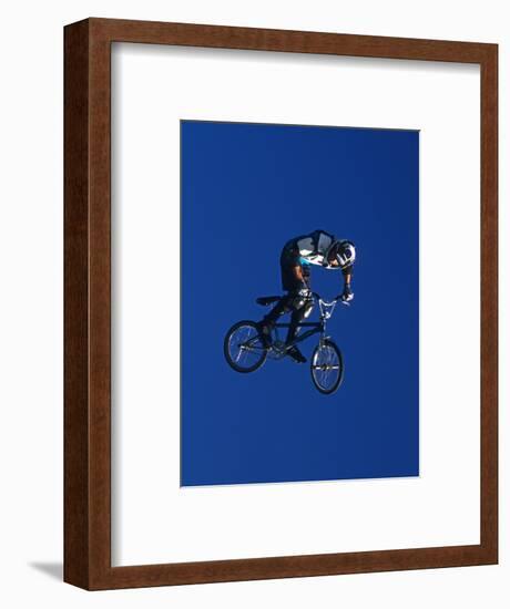 Bmx Cyclist Flys over the Vert-null-Framed Photographic Print