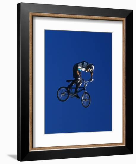 Bmx Cyclist Flys over the Vert-null-Framed Photographic Print