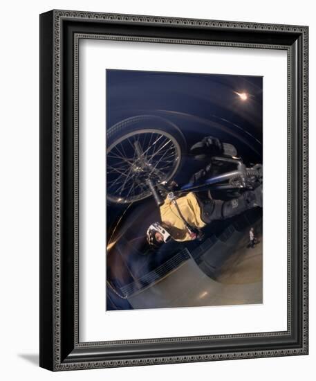 Bmx Cyclist Flys over the Vert-null-Framed Photographic Print