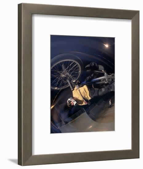 Bmx Cyclist Flys over the Vert-null-Framed Photographic Print