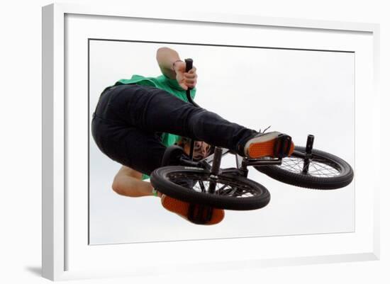 BMX Flying High-Karen Williams-Framed Photographic Print