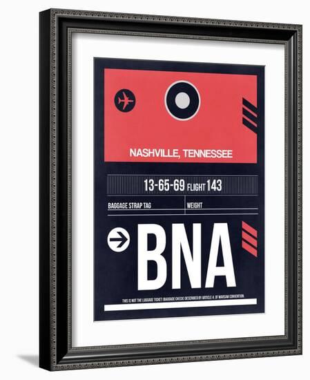 BNA Nashville Luggage Tag I-NaxArt-Framed Art Print