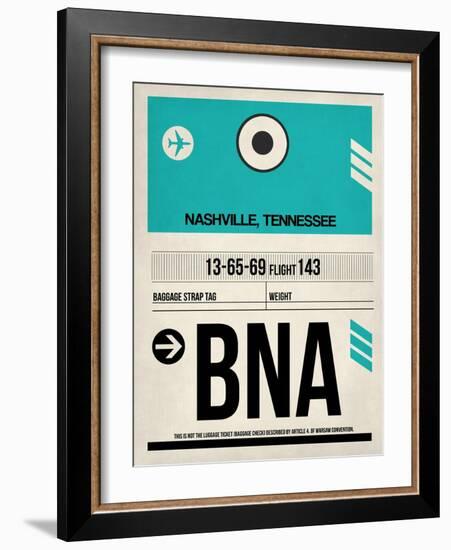 BNA Nashville Luggage Tag II-NaxArt-Framed Art Print