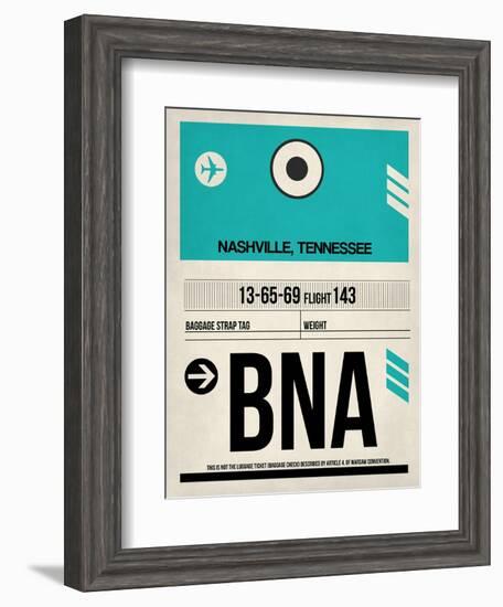 BNA Nashville Luggage Tag II-NaxArt-Framed Art Print