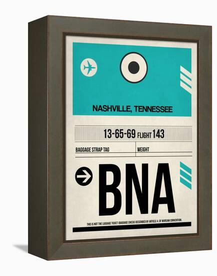 BNA Nashville Luggage Tag II-NaxArt-Framed Stretched Canvas