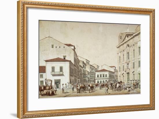 Boa Vista Square in Recife, from Souvenir of Pernabuco, by F. Kaus, 1850-null-Framed Giclee Print