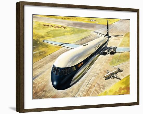 Boac's Comet 4 Passenger Aircraft-Roy Cross-Framed Giclee Print