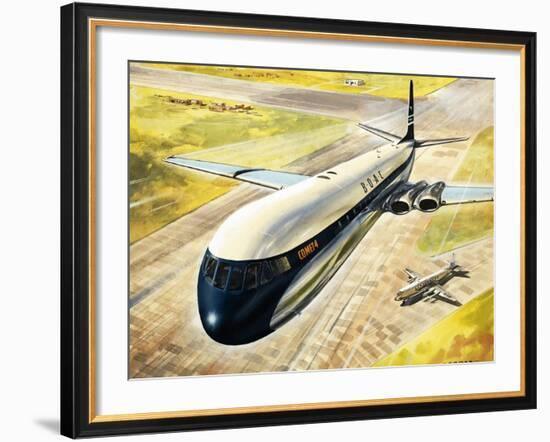 Boac's Comet 4 Passenger Aircraft-Roy Cross-Framed Giclee Print