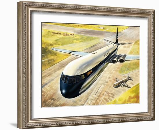 Boac's Comet 4 Passenger Aircraft-Roy Cross-Framed Giclee Print