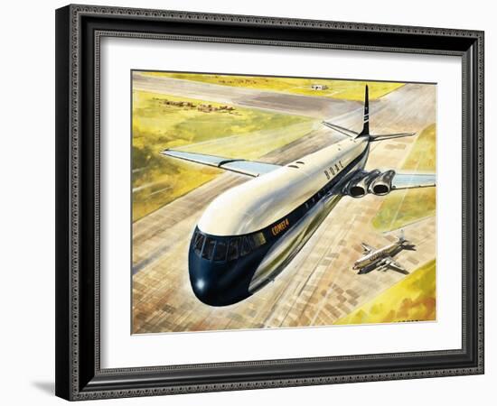 Boac's Comet 4 Passenger Aircraft-Roy Cross-Framed Giclee Print