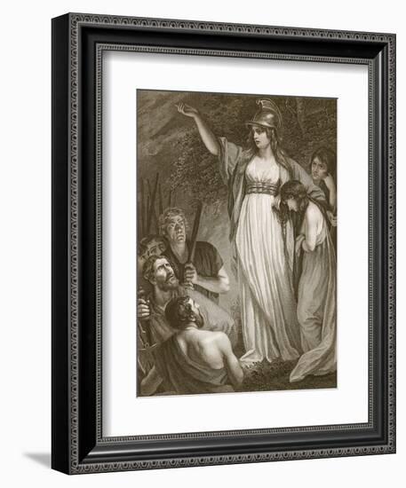 Boadicea Haranging the Britons, Engraved by Sharp-John Opie-Framed Premium Giclee Print