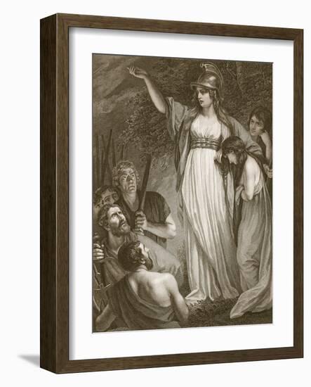 Boadicea Haranging the Britons, Engraved by Sharp-John Opie-Framed Giclee Print