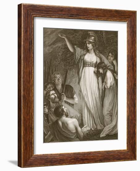 Boadicea Haranging the Britons, Engraved by Sharp-John Opie-Framed Giclee Print