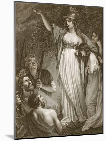 Boadicea Haranging the Britons, Engraved by Sharp-John Opie-Mounted Giclee Print