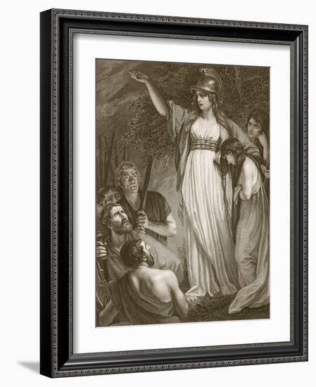 Boadicea Haranging the Britons, Engraved by Sharp-John Opie-Framed Giclee Print