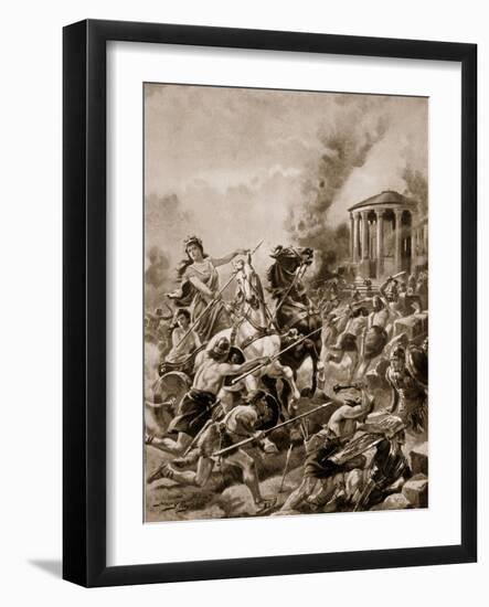 Boadicea's Attack Upon Camulodunum, 60Ad, Illustration from 'The History of the Nation'-Henry Payne-Framed Giclee Print