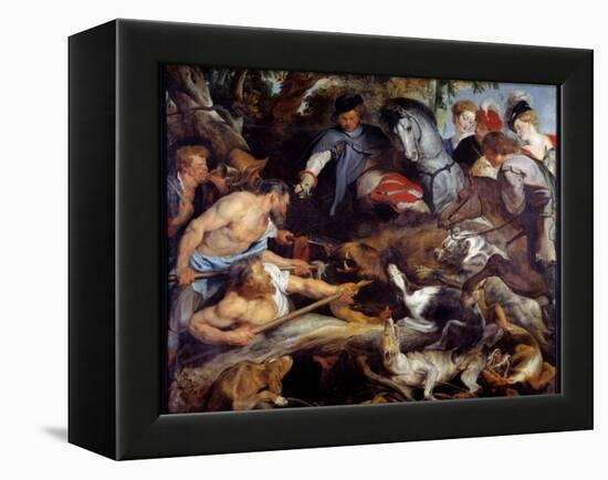 Boar Hunting. Painting by Pierre Paul (Pierre-Paul) Rubens (Or Peter Paul or Petrus Paulus) (1577-1-Peter Paul Rubens-Framed Premier Image Canvas