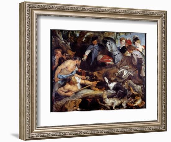 Boar Hunting. Painting by Pierre Paul (Pierre-Paul) Rubens (Or Peter Paul or Petrus Paulus) (1577-1-Peter Paul Rubens-Framed Giclee Print