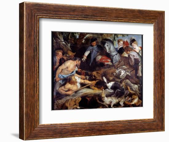 Boar Hunting. Painting by Pierre Paul (Pierre-Paul) Rubens (Or Peter Paul or Petrus Paulus) (1577-1-Peter Paul Rubens-Framed Giclee Print