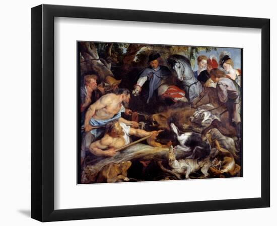 Boar Hunting. Painting by Pierre Paul (Pierre-Paul) Rubens (Or Peter Paul or Petrus Paulus) (1577-1-Peter Paul Rubens-Framed Giclee Print