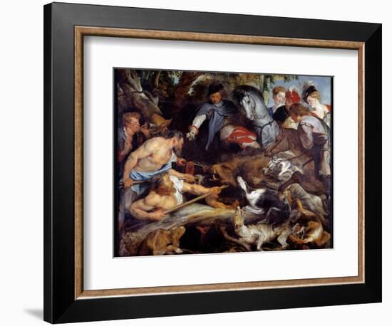 Boar Hunting. Painting by Pierre Paul (Pierre-Paul) Rubens (Or Peter Paul or Petrus Paulus) (1577-1-Peter Paul Rubens-Framed Giclee Print