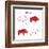 Boar Meat Cut Diagram - Elements Red on White-ONiONAstudio-Framed Art Print