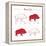 Boar Meat Cut Diagram - Elements Red on White-ONiONAstudio-Framed Stretched Canvas