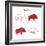 Boar Meat Cut Diagram - Elements Red on White-ONiONAstudio-Framed Art Print