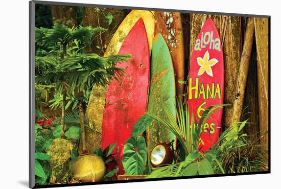 Board in Maui-null-Mounted Art Print