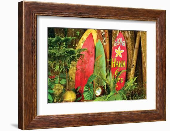 Board in Maui-null-Framed Art Print