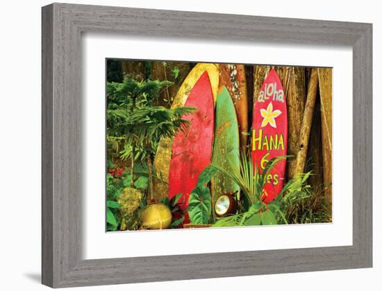 Board in Maui-null-Framed Art Print