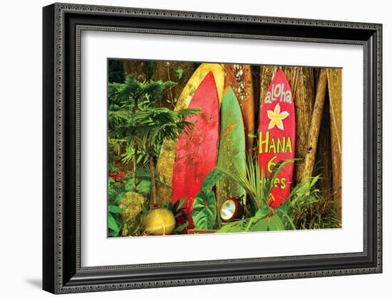 Board in Maui-null-Framed Art Print